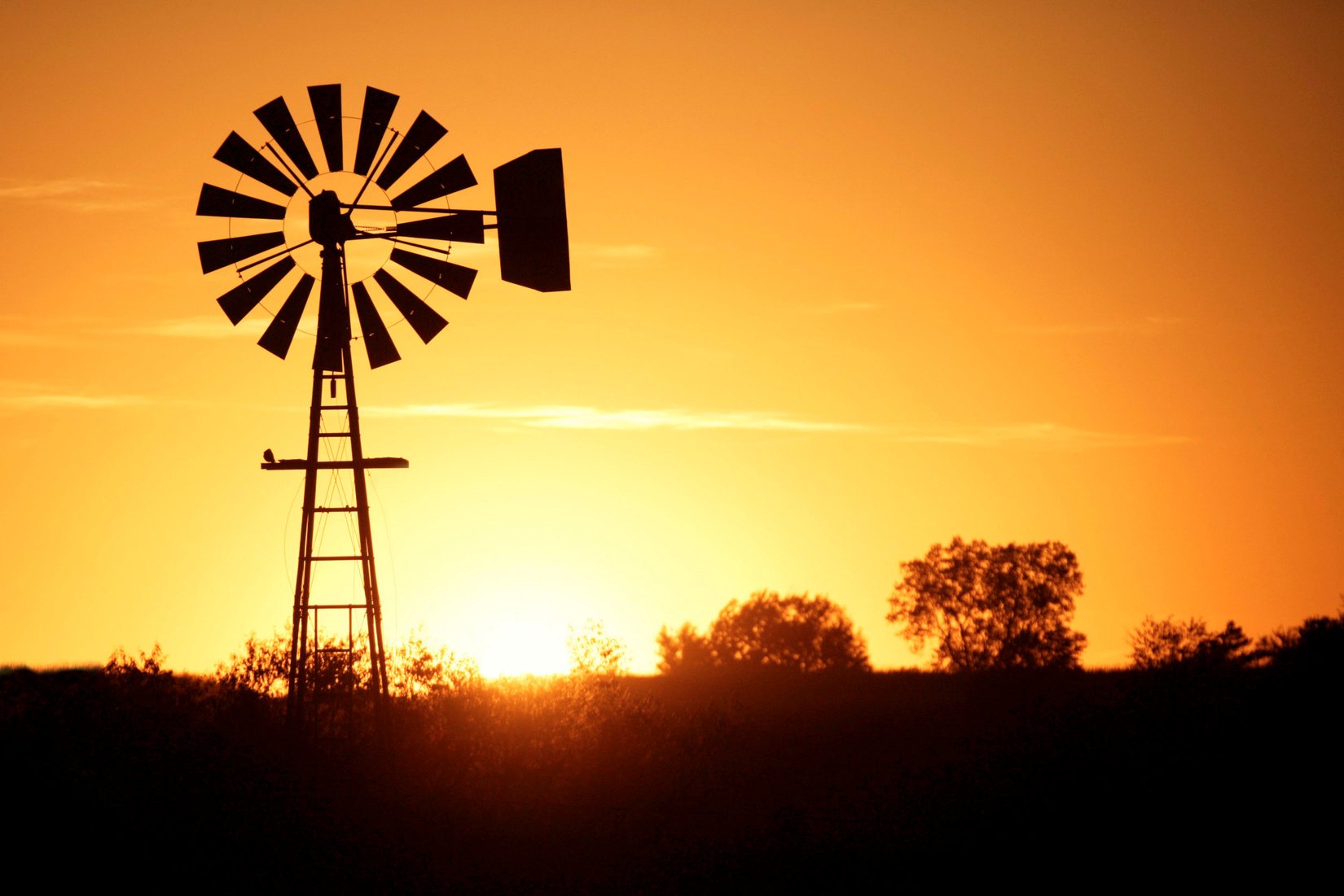 Windmill in silhouette